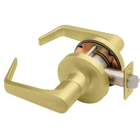 FALCON Grade 1 Passage/Closet Cylindrical Lock, Non-keyed, Dane Lever, Standard Rose, Satin Brass Finish T101S D 606